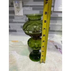 Vintage Decorative Green Glass Oil Lamp with Green Decorative Glass